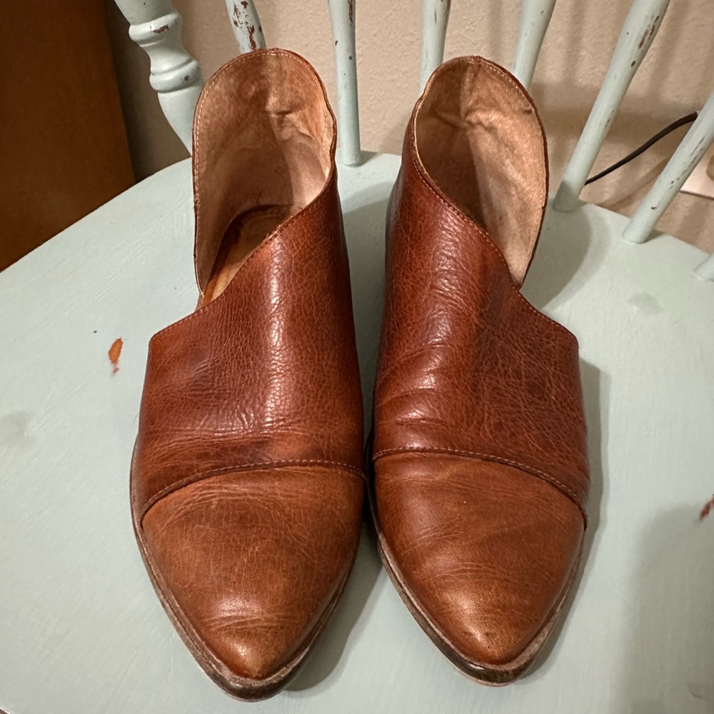 Free People Royale Flats - Cognac Leather Women's Shoes